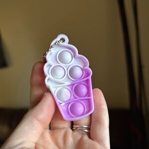 Purple and White Ice Cream Pop It Keychain